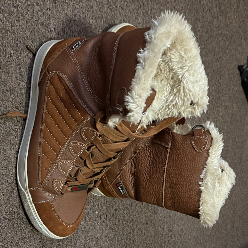 Pajar Tan Faux Fur-Lined Winter Boots